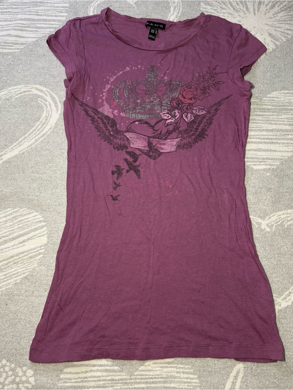 Y2K FANG Top Womens Medium Graphic T-Shirt Vintage 90s Streetwear Grunge M